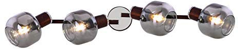 Deckenstrahler 4 Flammig Deckenlampe Flur Deckenleuchte Wohnzimmer (Rauch Glas, Deckenspot, Bronze Optik, 4 x E14, Beweglich)