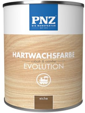 PNZ Hartwachsfarbe evolution für Innen | Nachhaltig hergestellt mit regionalen Rohstoffen | besonders strapazierfähig | Arbeitsplatten, Holzmöbel, Holz-Boden, Gebinde:0.75L, Farbe:eiche