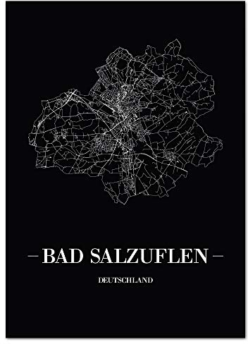 JUNIWORDS Stadtposter - Wähle Deine Stadt - Bad Salzuflen - 30 x 40 cm Poster - Schrift A - Schwarz