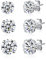 SILBERTALE Ohrringe Ohrstecker Silber 925 Damen Set für Mehrere Ohrlöcher 3er Paare mit Zirkonia 3mm-8mm