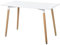 HOMCOM Mesa de Comedor Estilo Nórdico Mesa de Cocina con Patas de Madera de Haya Estructura de Metal 120x60x75 cm Blanco