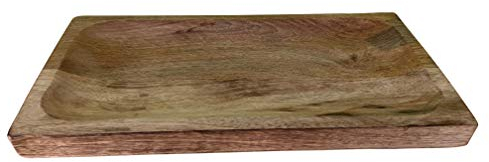 Vogt Dekoschale Schale aus Mangoholz braun für Stifte Deko Blumen Kleinkram Ablage Holz 30 x 4 x 15 cm