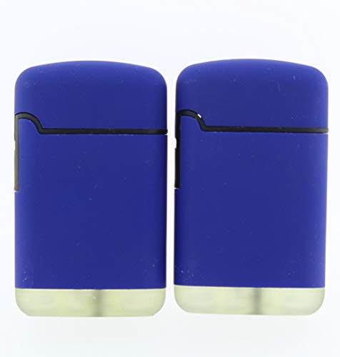 Feuerzeug Sturmfeuerzeug - Original Easy TORCH8® Jet Outdoor Gas-Sturmfeuerzeug mit gummierter Oberfläche. 2er Pack. (Blau)