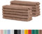 BaSaTex - Handtuch Set für Gäste 10er Pack - Frottee-Handtücher mit Aufhängeschlaufe aus weicher Baumwolle in 30x50cm - Waschtücher für Gäste Öko-Tex Standard 100 Zertifiziert - Sandfarben