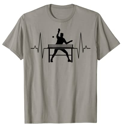 Tischtennis Spieler Hobby Sport Herzschlag Linie Geschenk T-Shirt