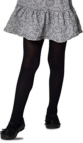 LORES Collants opaques pour fille, Avec pied, Pour l'école de danse classique, 40 deniers, noir, 146/152 cm