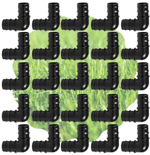 acquaverde Raccordo a Gomito Connettore Angolare per Tubi Irrigazione 90° Portagomma Nero Orto Facile (25, 25 mm)