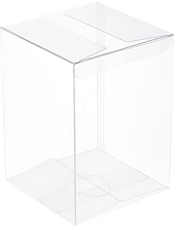 BENECREAT 15 Stück Durchsichtige Geschenkboxen, Wiederverwendbar Rechteckig PVC Geschenkboxen 10x10x14cm, für Hochzeit, Party