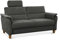 CAVADORE 3er-Sofa Palera mit Federkern / Kompakte Dreisitzer-Couch im Landhaus-Stil / inkl. 1 Kopfstütze / 179 x 89 x 89 / Mikrofaser, Grau
