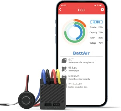 ISDT ESC 70 Automodell Brushed Fahrtregler,WP 1080,70/120A,gebürsteter Motor,RC Elektronischer Drehzahlregler,Intelligenter ESC mit Bremse,Wasserdicht für Ferngesteuertes Auto,1:10,1:8 Modell