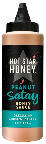 Hot Star Honey Peanut Satay Sauce - Spicy Honey Satay Sauce - 290g | 100% Natural, No Additives – Perfect for Chicken, Noodles, Stir-Fry & Grilled Dishes – Made in UK