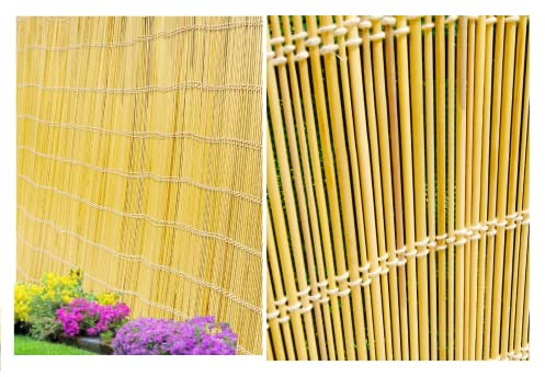 A2Z Home Solutions® Garden Fence Screening Long Reed Fence Double Thread Chain Cord Indoor Outdoor Privacy Wind Sun Screen Panels Dog House Support Garden Gate (1x6m 100x600cm)