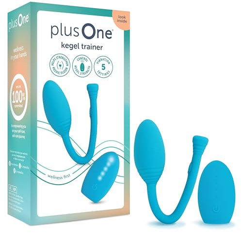 plusOne Kegel Trainer, Vibrating Pelvic Floor Training Device for Women to Strengthen Muscles and Support Intimate Wellness, with Strength LED Indicator and 5 Vibration Modes