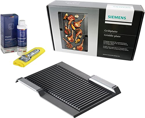 Piastra grill bistecchiera ghisa induzione FlexInduct compatibile con Siemens HZ390522 17000324 incluso kit vetroceramica