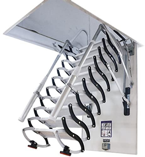 Attic Stairs Attic Steps Loft Stair Ceiling Folding Loft Ladder Pulldown Retractable Attic Stairs for Home Refi Building Supplies Retractable