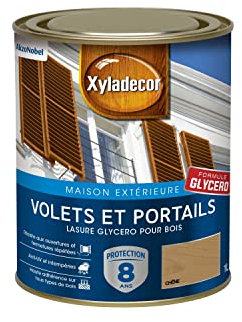 Xyladecor - Lasure Protectrice pour Bois Extérieur - Volets, Portails, Portes, Fenêtres - Couleur : Satin Chêne - Quantité : 1 L