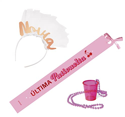OH YEAH - Pack 3 Uds - Kit Despedida de Soltera Accesorios - Bandas para Despedidas de Soltera - Photocall - Velo - Diadema - Disfraz Novia - Bodas - Bride to Be - REGALO ÚNICO