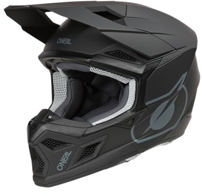 O'NEAL | Motocross-Helm | MX Enduro | ABS-Schale, Lüftungsöffnungen für optimale Kühlung | 3SRS Youth Helmet SOLID V.24 | Jugendliche | Schwarz | Größe XL