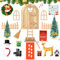 Gcstnn Kit Porta Elfo Natale, 25Pcs Segreto Porta Elfo di Natale Accessori, Miniatura Natalizie Legno Decor per Porta delle Fate, con Pupazzo di Neve, Albero di Natale, Alce, Regalo DIY per Bambini