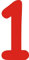 Kleckerliese Alphabet Zahlen Ziffern 28cm selbstklebende Aufkleber Wand Fenster Tür Boote Auto Kinderzimmer STICKER 1 - Höhe 28cm, Farbe Rot