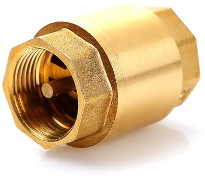 Rückschlagventil Messing - Rückflussverhinderer, Vertikales Ventil für Wasserpumpe Waschmaschine Abwasser und Garten, 1 1/4