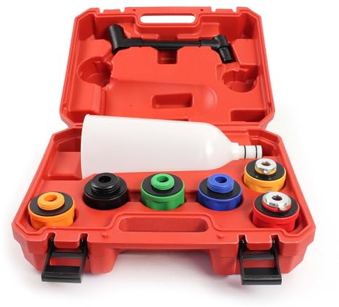 XPOtool Trémie de remplissage d’huile Kit 8 pièces Entonnoir d’huile moteur Rallonge 6 adaptateurs