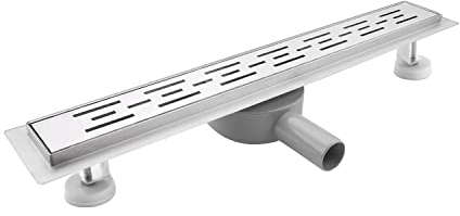 SaniteModar Duschrinne 40cm, Vergitterter Duschrinne Extra Flach mit 360° Siphon Geruchsstop und Haarfilter, Edelstahl Bodenablauf