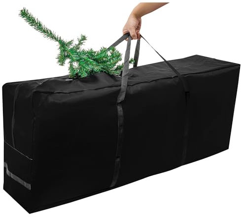 Pelle & Sol Christmas Tree Storage Bag - Fits Up to 7 FT Christmas Tree Bag - Christmas Tree Storage Bag 7ft with Handles - Christmas Decorations, Xmas Tree Storage Bags, Christmas Tree Bag (Black)