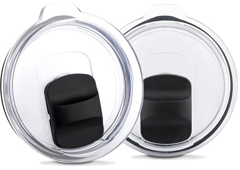 2 Pack Tumbler Lid for Yeti with Magnetic Slider Switch,20 oz Replacement Spill Proof Tumbler Cover, Compatible for YETI 20 oz Tumbler,10/24 oz Mug and 10 oz Lowball,BPA Free