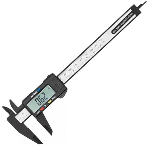 Calibro Digitale,Precisione Micrometro da 150mm,con Ampio Display LCD Inch Electronic Digital Caliper,Pollici Millimetri Conversione Calibro Elettronico,per Misurazioni Esterne,Interne,di Profondità