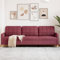 Willood 3-Sitzer-Sofa Couch für Wohnzimmer, Polstersofa mit Metallgestell, Loungesofa Zweisitzer Wohnzimmersofa Wohnzimmermöbel Weinrot 210 cm Stoff