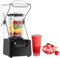 LSHFYV Portable Smoothie Blender, 2L Professional Blender, 2200W Professional Blender with Soundproof Shield, with 6 17000rpm Blades and Automatic Cleaning, Blender, for Fruits, Smoothies