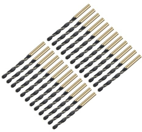 sourcing map 24pcs Straight Shank Twist Drill Bits 6mm Gold Titanium & Black Nitride Coated High Speed Steel (HSS) 4341 with 6mm Shank for Stainless Steel Alloy Metal Plastic Wood