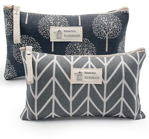 2 Stück Kleine Kosmetiktasche, Reise Kosmetiktasche, Tragbare Kulturbeutel, Multifunktionale Makeup Tasche mit Reißverschluss, Organizer Tasche