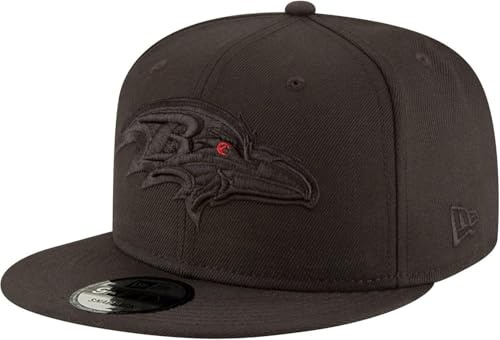 New Era NFL Baltimore Ravens 9FIFTY Black On Black Adjustable Snapback Hat Cap One Size Fits All