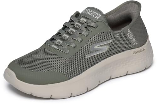 Skechers Damen Go Walk Flex Grand Entry Slip-InTurnschuhe, Olive Textile/Trim, 43 EU