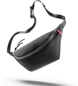 reisenthel extralite beltbag black mesh – Sling Bag, Bauchtasche extraleicht, stylische Hüfttasche Outdoor, aus federleichtem Mesh-Material