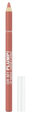 Rimmel London Oh My Plump! Lip Shaper, Lipliner, reich an Peptiden, ultra-cremig, kein Transfer, 1,2 g, 010 Iconic Beige