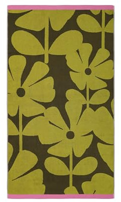 Orla Kiely Bathroom Towel Wildflower Yellow Ochre - Bath Towel, 70x125cm