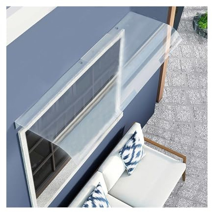 Polycarbonat-Vordach für Garage und Balkon, UV-Schutz, Regen- und Schneeschild, Veranda-Zelt (40 x 40 cm)