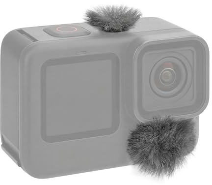 Geekria for Creators Microphone Wind Muff Compatible with GoPro HERO 13, 12, 11, 10, 9, 8 Action Camera, Dead Cat Windscreen Cover for Wind Noise Reduction, Outdoor Recording and Vlog (Grey)