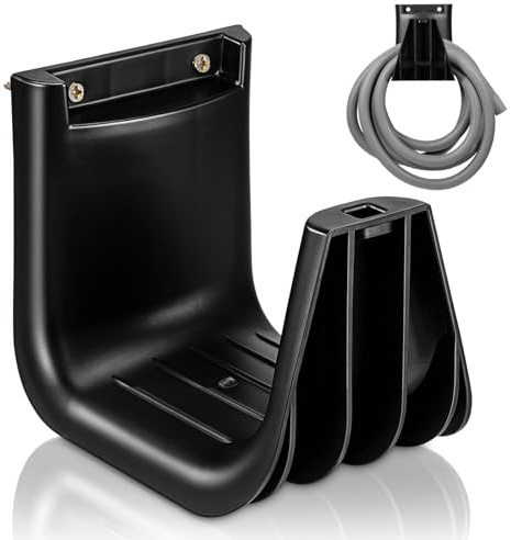 Space-Saving Black Plastic Hose Tidy Wall Mounted Vacuum Cleaner Hose Holder with Stable Support for Vacuum Accessories and Storage