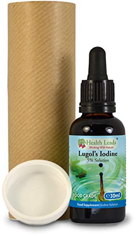Lugol's Iodine 5% Solution 30ml | Bulb Pipette | Health Leads | True 5% formula | 6.3mg iodine per drop | Thyroid & energy support | Amber glass + pipette