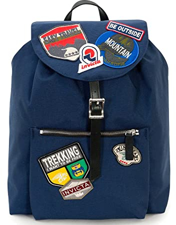 INVICTA ALPINO PATCH HERITAGE Rucksack, Backpack, Daypack, Tasche, Italienisches Design mit Lederdetails;Leicht und Kompakt für Reise und Ausflüge, Damen, Herren & Teenager, beige