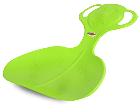 JAMARA 460375 - Snow Play Schneeflitzer Bär - Haltegriffe am Pfannenkopf, langlebiger/ flexibler Kunststoffkörper, Bärform am Griff, Leichtgewicht mit nur 165 g, grün