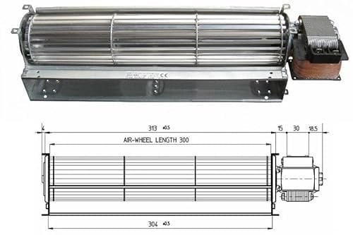 Ventilador tangencial para estufa de pellets TGA 60/1-300/30 Emmevi Fergas Nordica