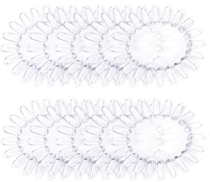 Alexnailart 10 Pcs Nail Display Wheels with 21 Tips Round False Nail Art Tips Palette Nail Art Practice Display Board (Clear)