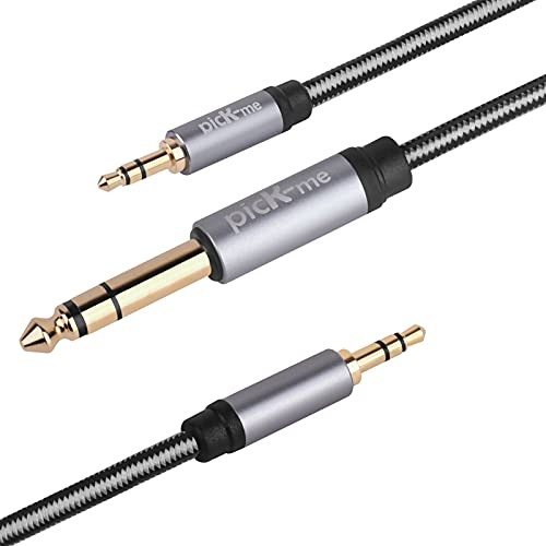 Oluote TRS 3.5 mm (1/8) Stecker auf TRS 6.35 mm (1/4) 3.5 mm Stecker Stereo Auxiliary Audiokabel für Digitale Schnittstelle Recorder Gitarre Verstärker Musikinstrument (3)