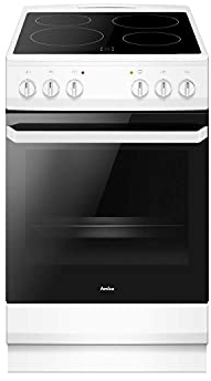 Amica AFC1530WH Freestanding Electric Cooker with Ceramic Hob, Conventional Oven, 50cm wide, White