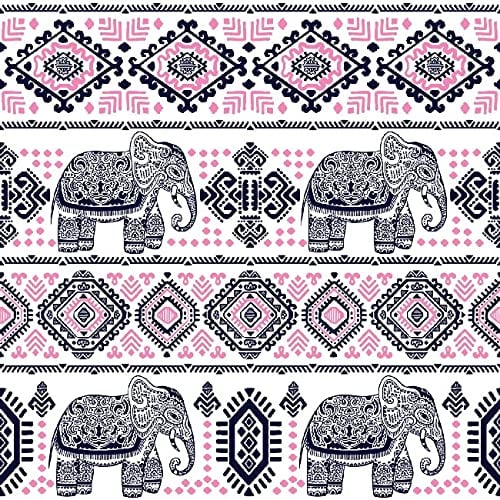 Homemania Teppich mit Elefanten-Motiv, geometrisch, rutschfest, für Wohnzimmer, Schlafzimmer, Mehrfarbig aus Polyester, Baumwolle, 100 x 150 cm